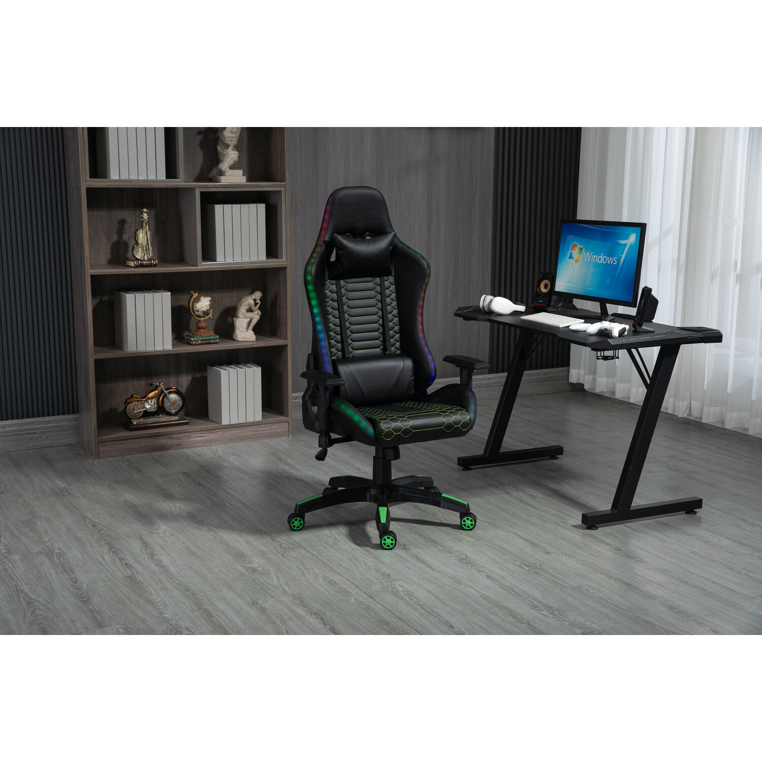 Triton LED Gaming Chair - Black Image 2