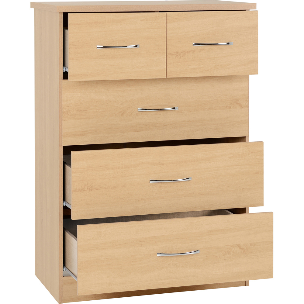 Seconique Nevada 3 Large 2 Small Drawer Sonoma Oak Effect Chest of Drawers Image 4