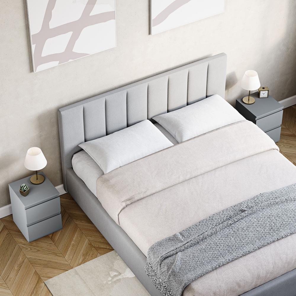VIDA DESIGNS Denver 2 Drawer Grey Bedside Cabinet Set of 2 Image 5