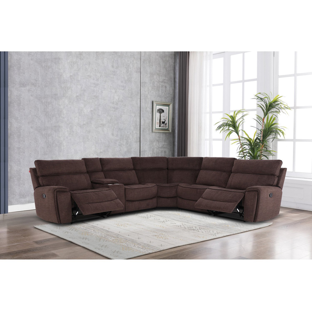 Cancun 5 Seater Brown Corner Sofa Image 11