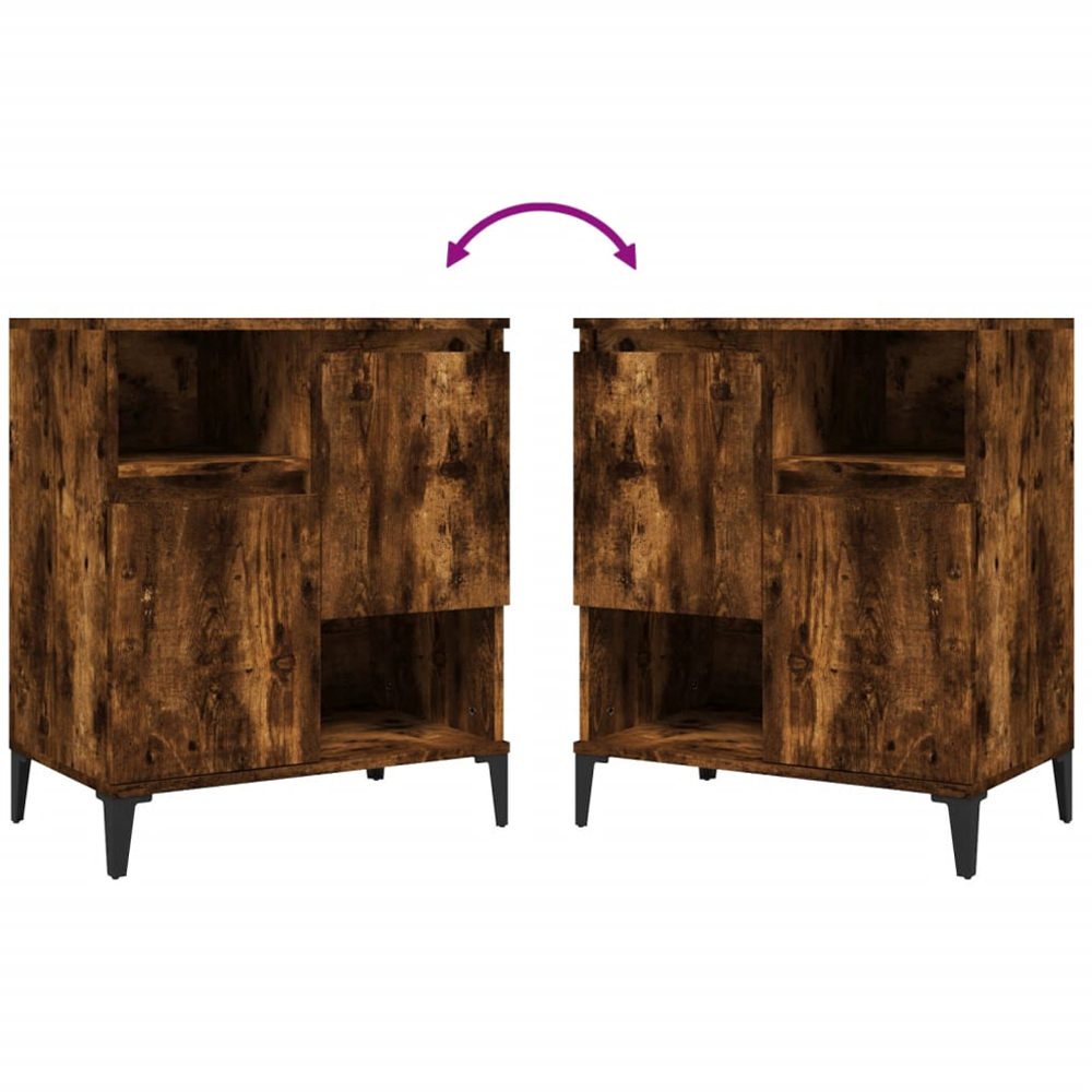 vidaXL 2 Door 2 Open Shelf Smoked Oak Sideboard Image 8