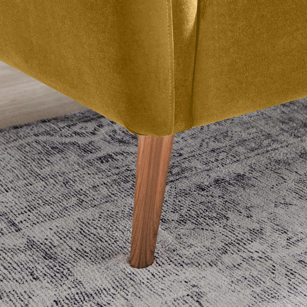 Furniturebox Terry 3 Seater Yellow Velvet Sofa Image 3