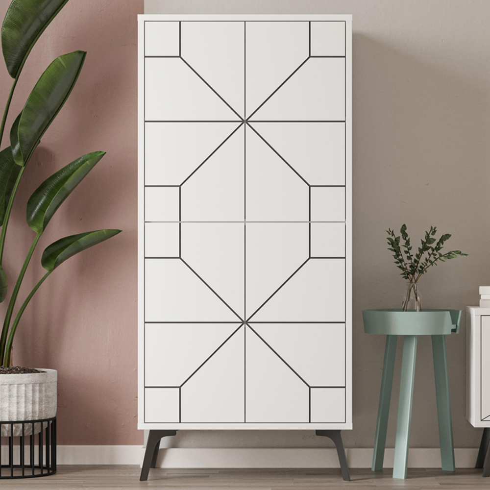 Decortie Dune 4 Door White Cabinet Image 1