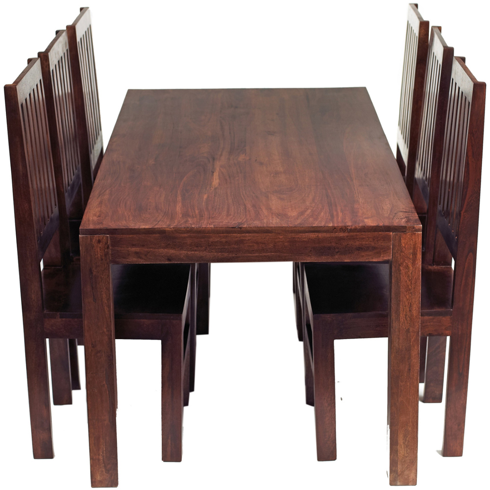 Brooklyn Nihash Toko 6 Seater Dark Mango Dining Set Brown Image 5