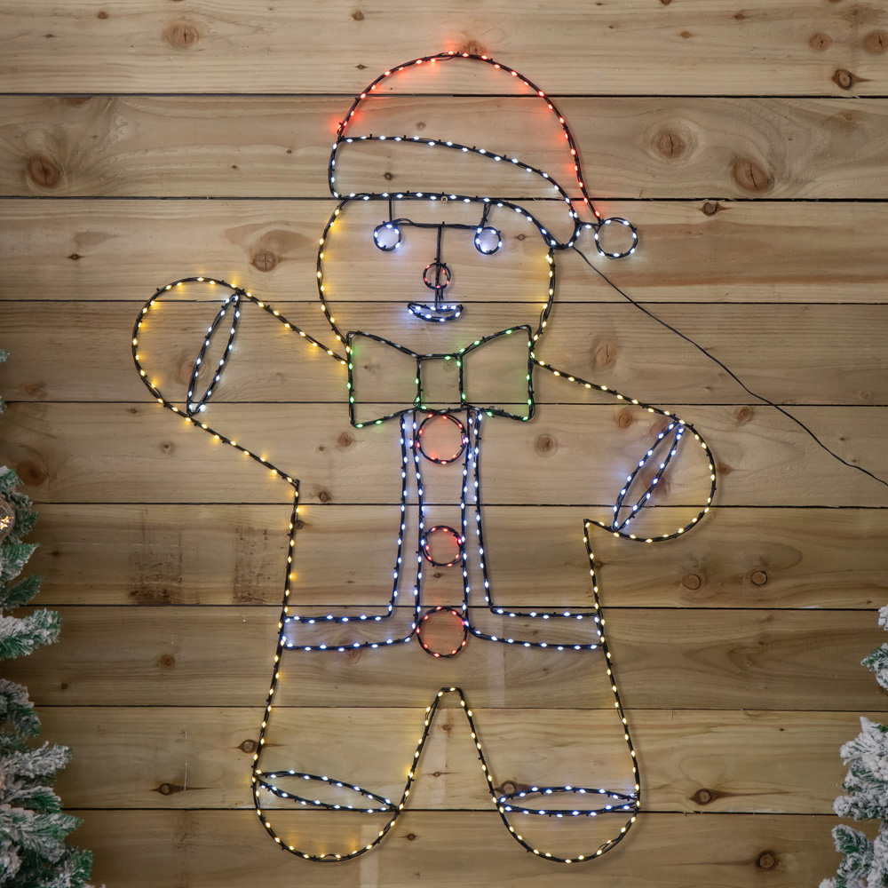 Samuel Alexander FlexiBright 456 Multicoloured LED Gingerbread Man Christmas Decoration 1.2m x 90cm Image 5