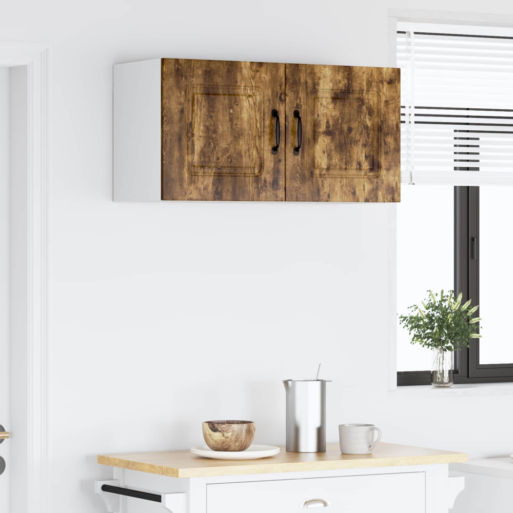 vidaXL Kalmar 2 Door Smoked Oak Wall Kitchen Cabinet Image 9