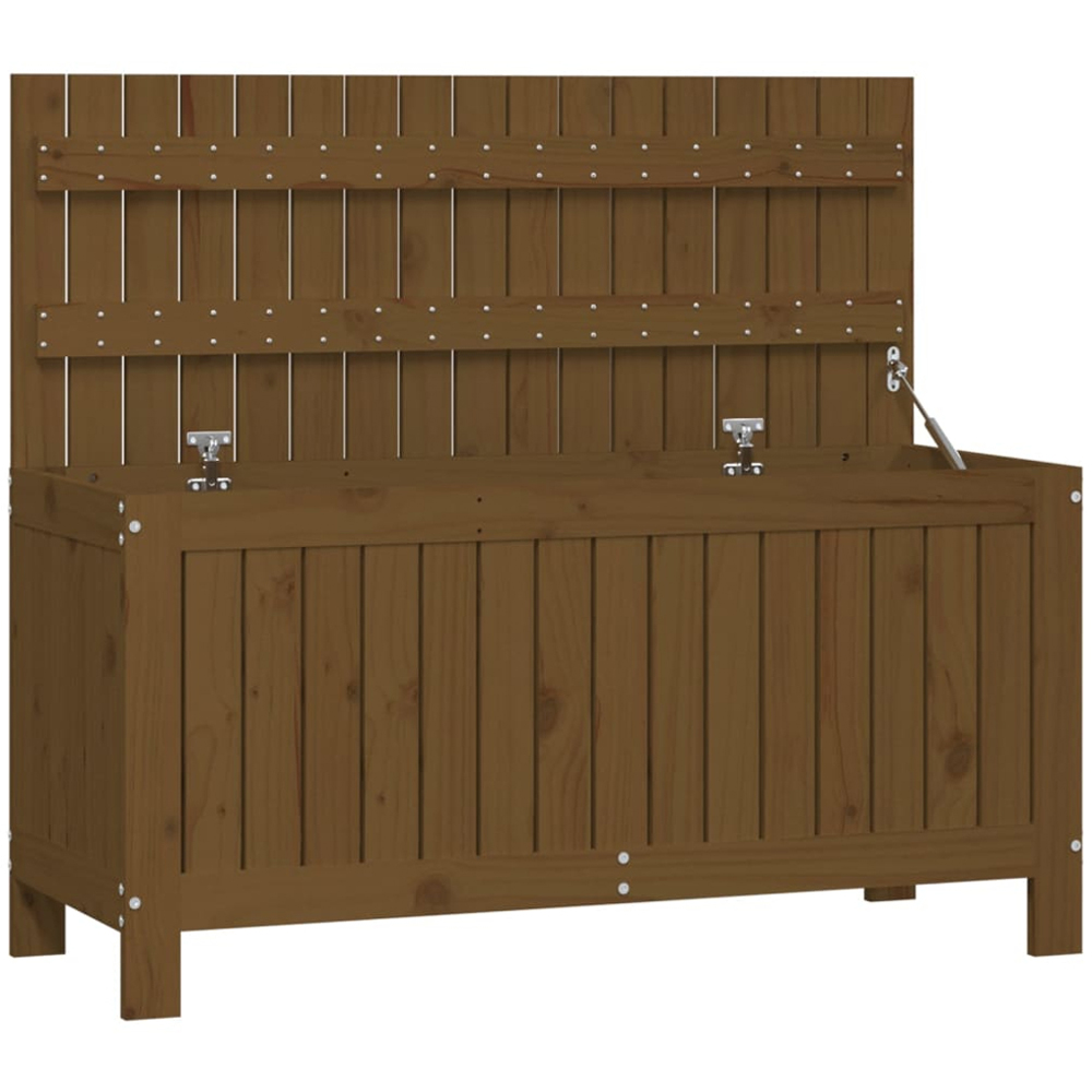 vidaXL 54 x 108 x 42.5cm Brown Pine Wood Garden Storage Box | Wilko