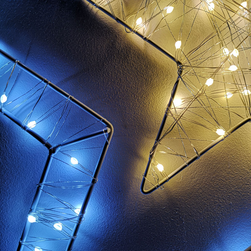 Samuel Alexander Warm and Cool White Double Star LED Christmas Decoration 80cm Image 2