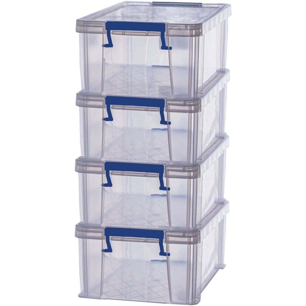 Fellowes Prostore 10L Storage Box with Lid 4 Pack Image 1