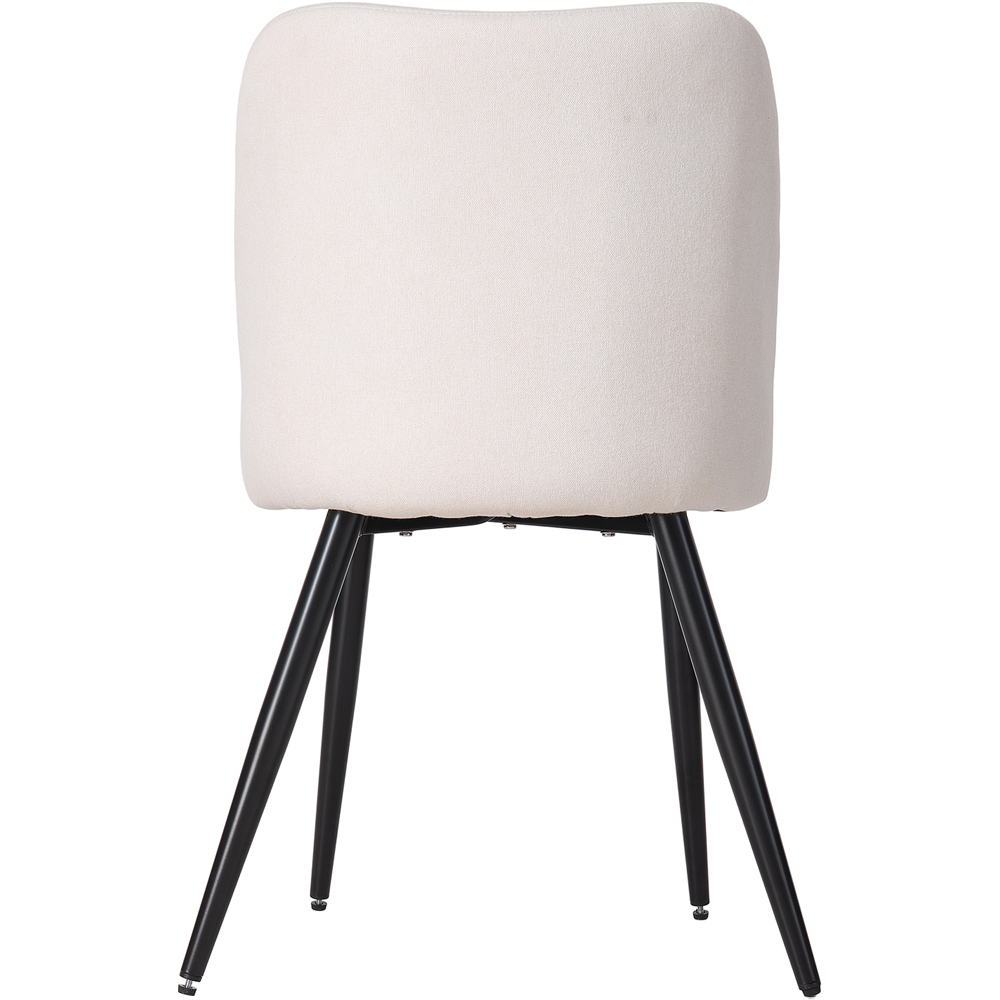Living and Home Set of 2 Beige Linen Upholstered Dining Chairs Image 5