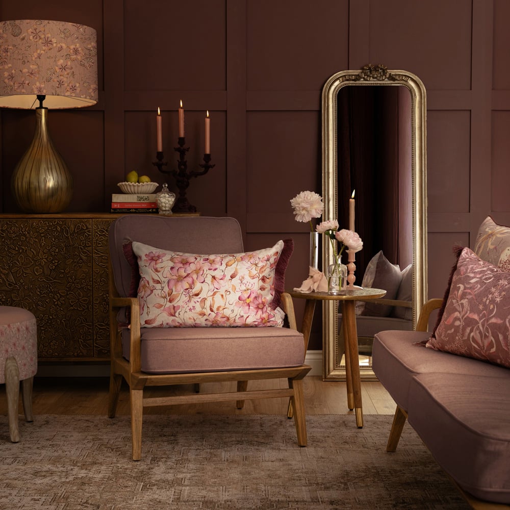 Voyage Maison Daphne Primrose Printed Ruchse Trim Feather Rich Cushion 40 x 60cm Image 2