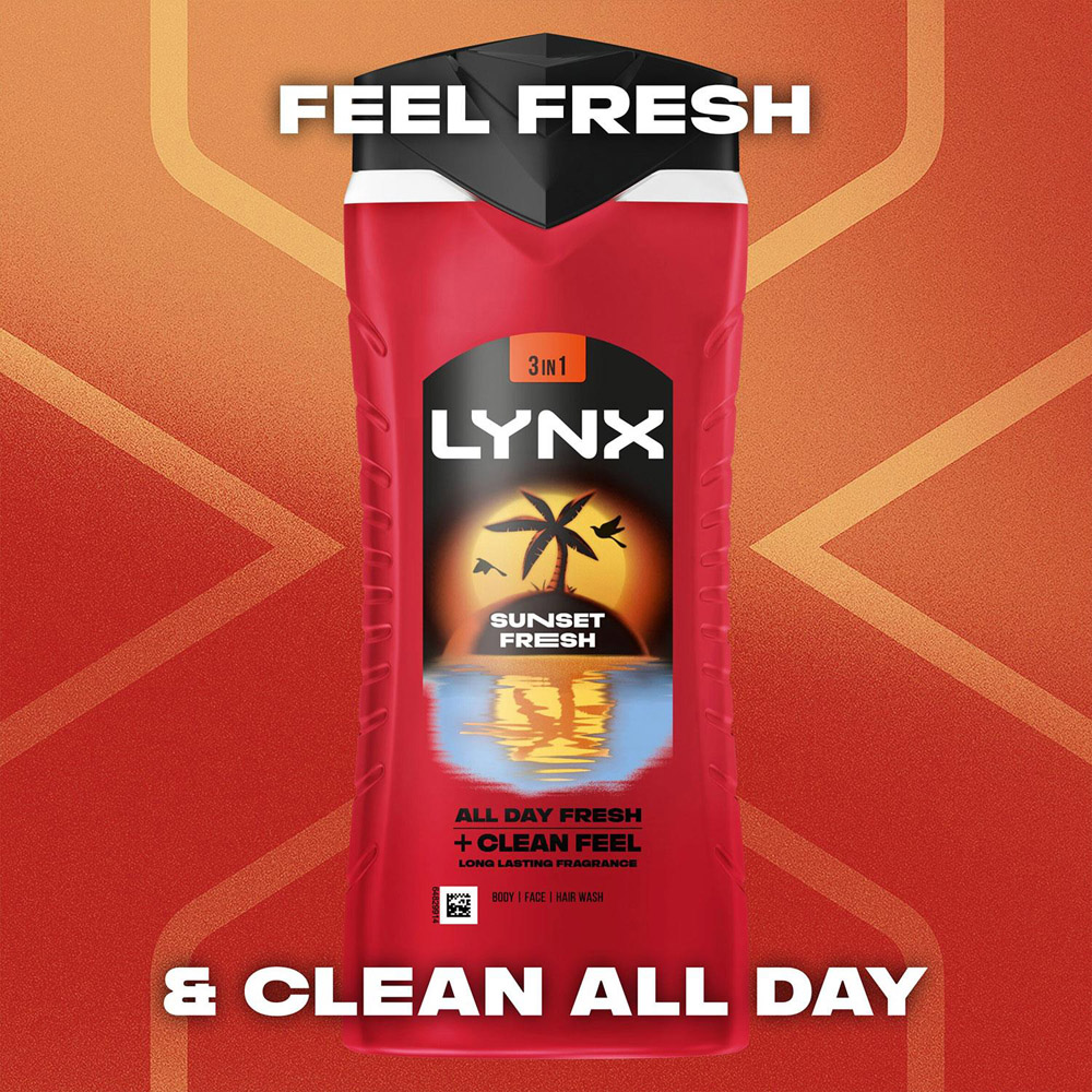 Lynx Sunset Fresh Body Wash 500ml and Body Spray 250ml Bundle Image 2