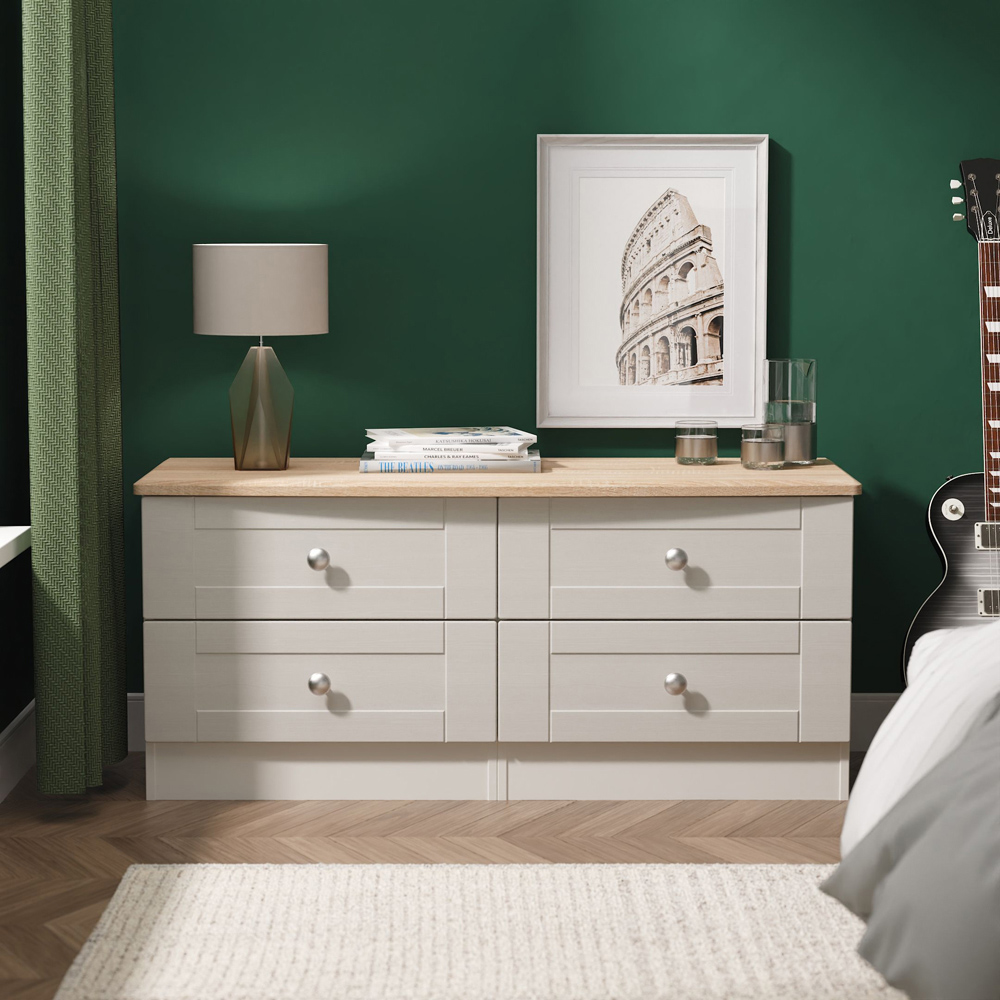 Crowndale Sussex 4 Drawer Grey Ash and Bardolino Oak Bed Box Ready Assembled Image 7