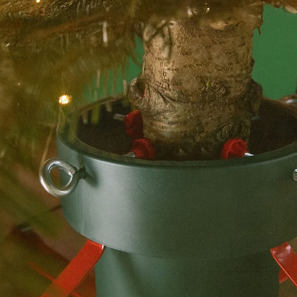 Neo Green and Red Christmas Tree Stand with Water Reservoir Image 3