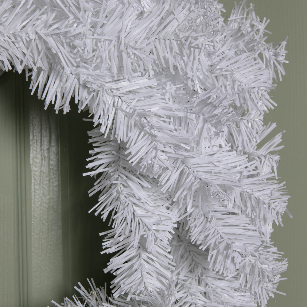 Samuel Alexander Plain White Wreath with PVC Branches 50cm Image 6