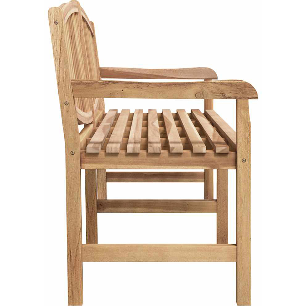 vidaXL 4 Seater Natural Solid Teak Wood Slatted Garden Bench Image 4