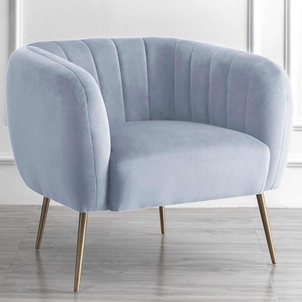 Artemis Home Matilda Light Blue Velvet Accent Chair  Image 1