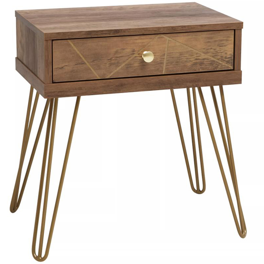 Interiors by Premier Flori Single Drawer Veneer Side Table Image 2
