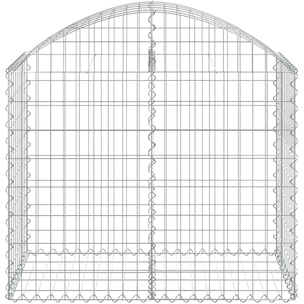 vidaXL Silver Galvanised Iron Arched Gabion Basket 100 x 50 x 80/100cm Image 2