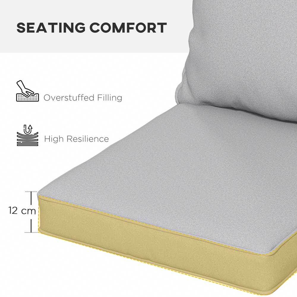 Outsunny Light Grey Seat and Back Cushion Set Image 6
