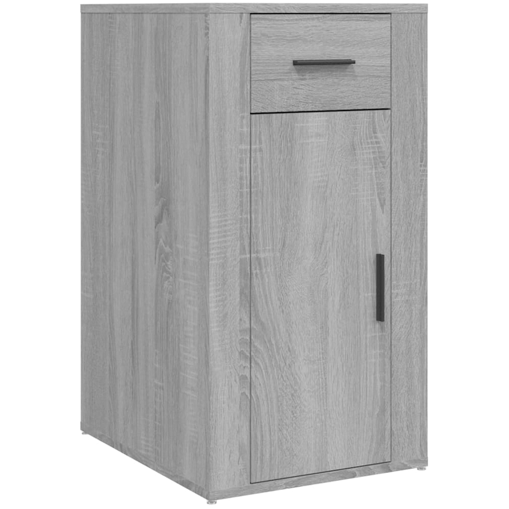 vidaXL Single Door Single Drawer Grey Desk Cabinet Image 2