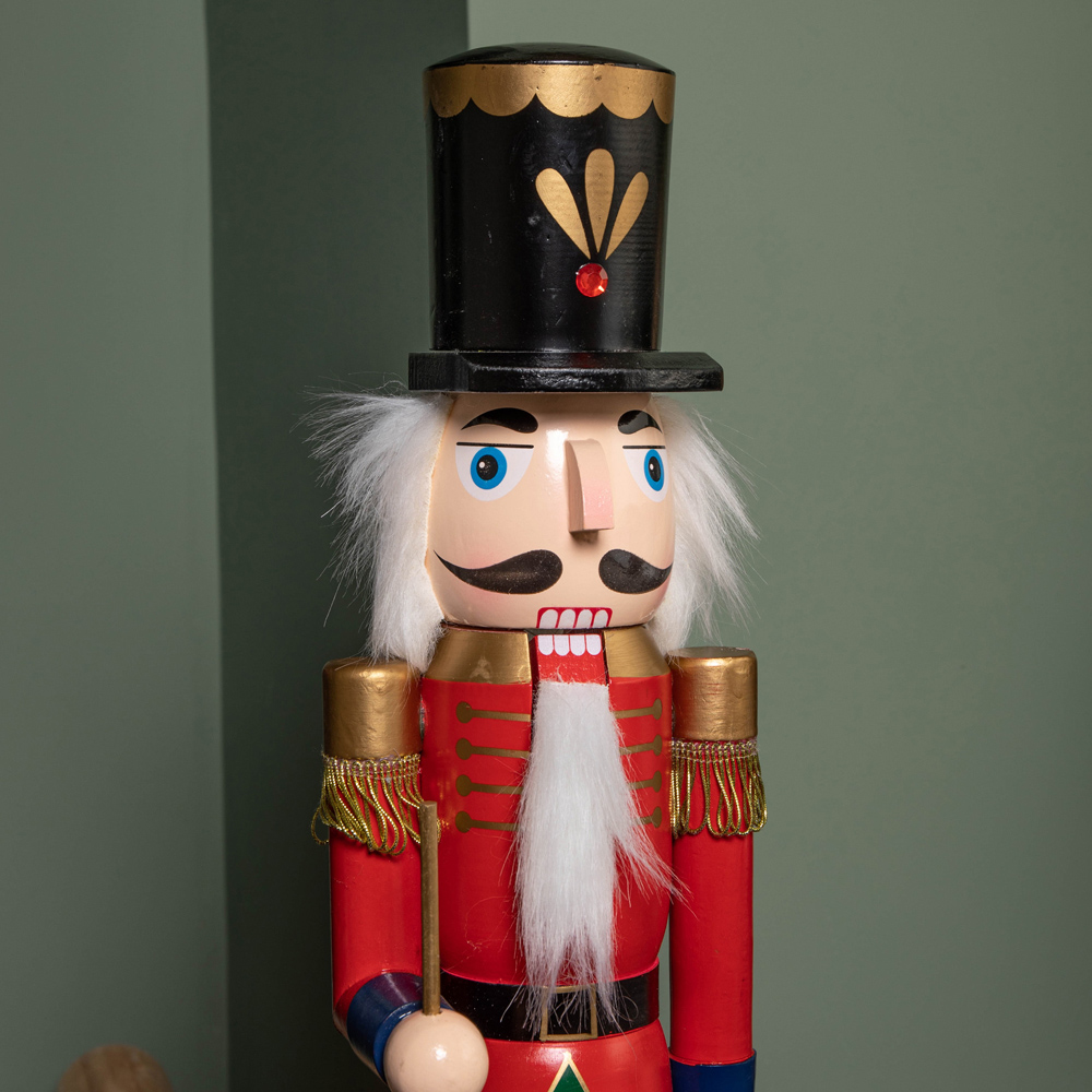 Samuel Alexander Wooden Nutcracker Soldier Decoration Red Jacket and Blue Trousers Image 3