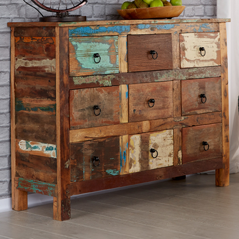 Brooklyn Camea 9 Drawer Wooden Chest of Drawers Image 1
