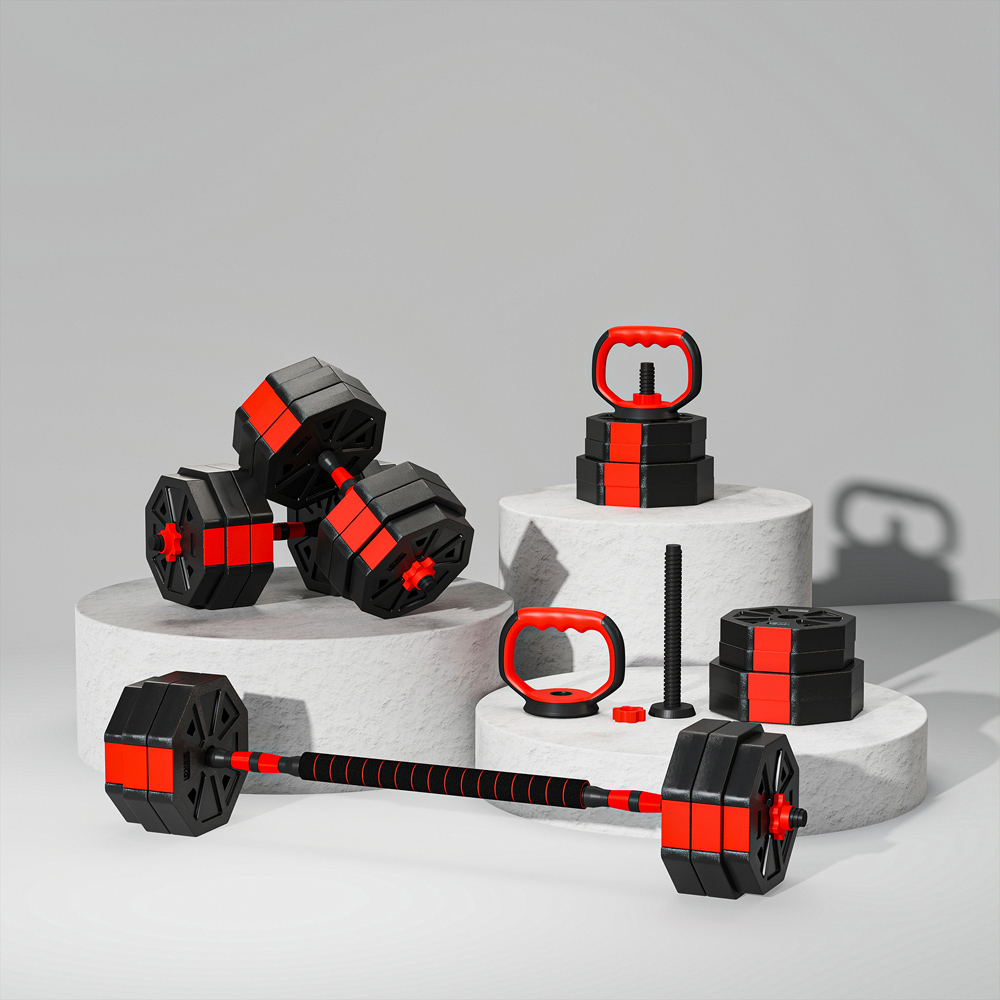SPORTNOW 6-in-1 Red Adjustable Weight Set 30kg Image 3