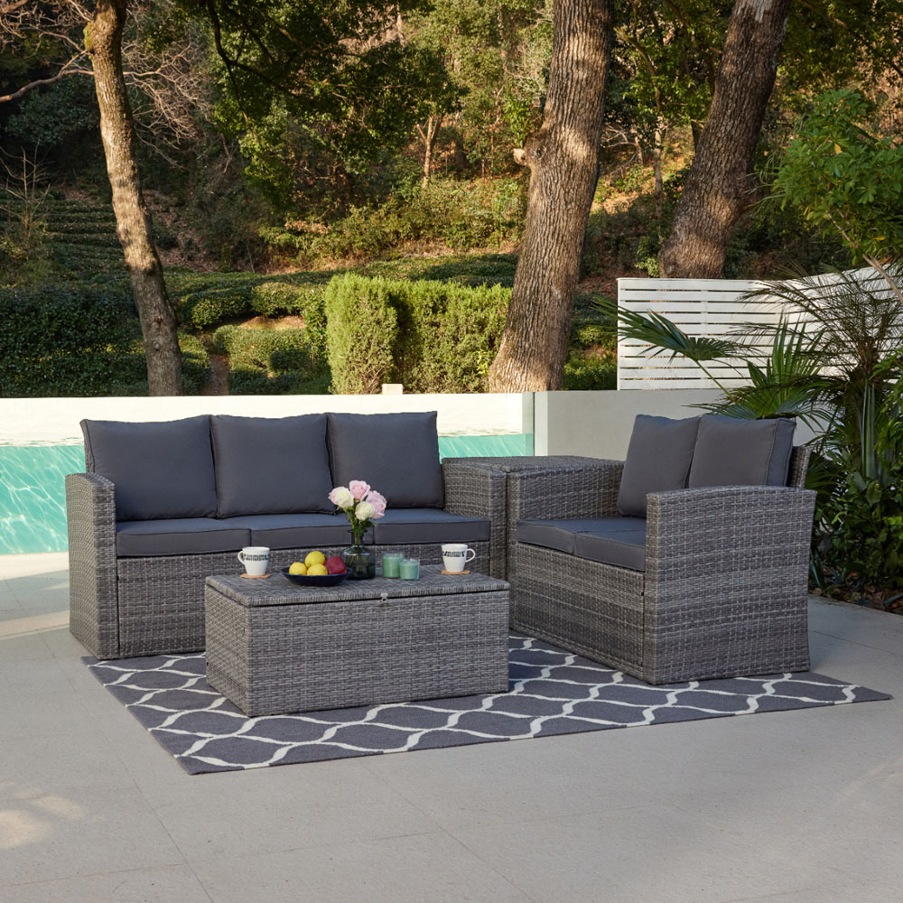 Home Detail Paloma 5 Seater Grey Rattan Sofa Set Image 9
