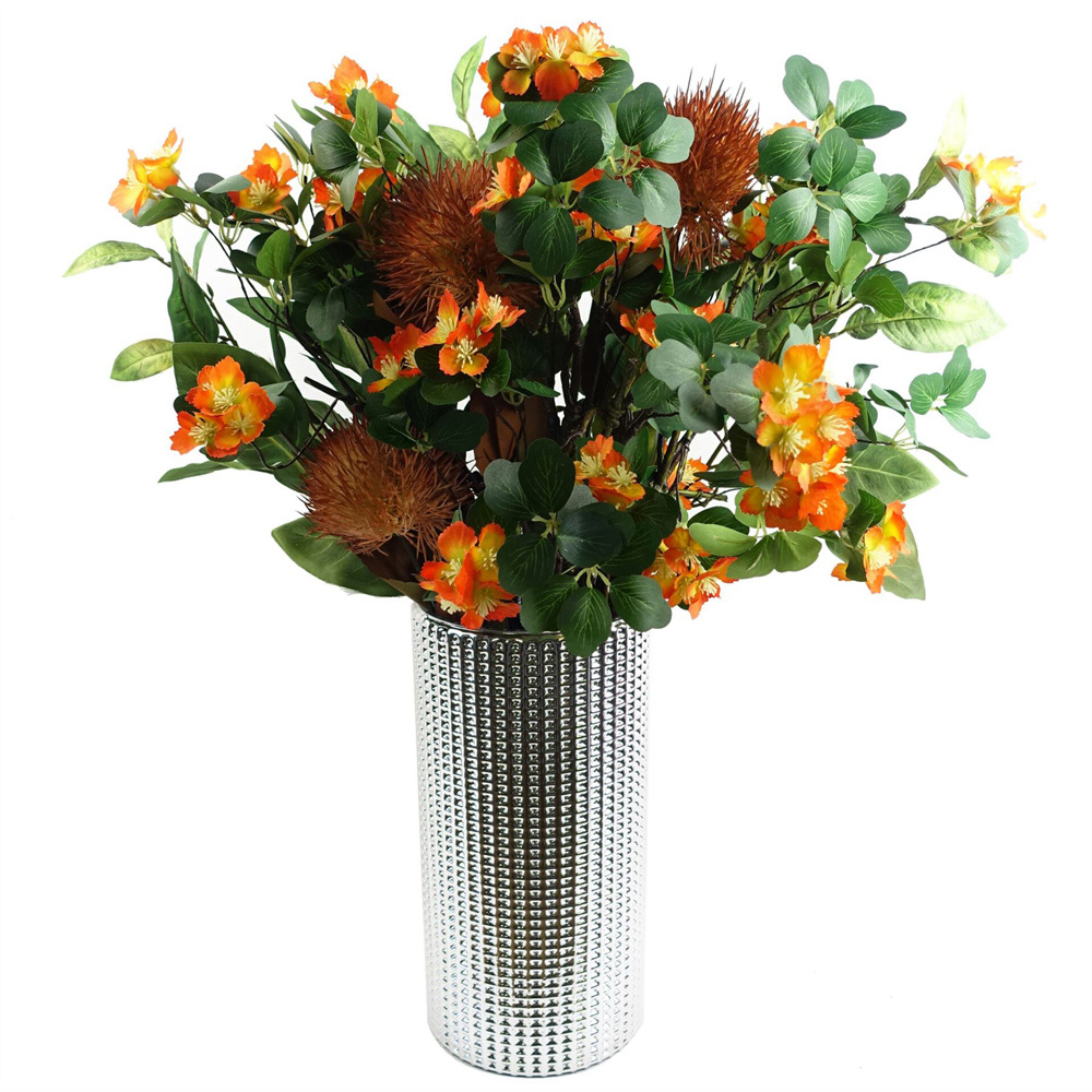 Leaf Orange Flower Artificial Foliage Spray 60cm 6 Pack Image 2