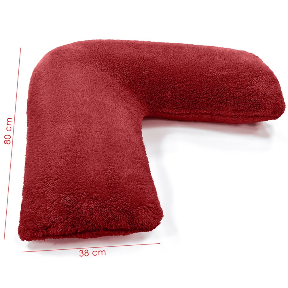 Velosso Red Teddy Fleece V Shape Pillow Image 2