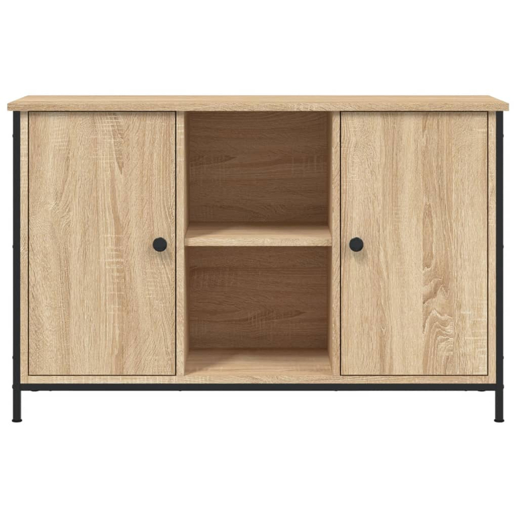 vidaXL 2 Door 2 Shelf Sonoma Oak Industrial Style TV Cabinet Image 5