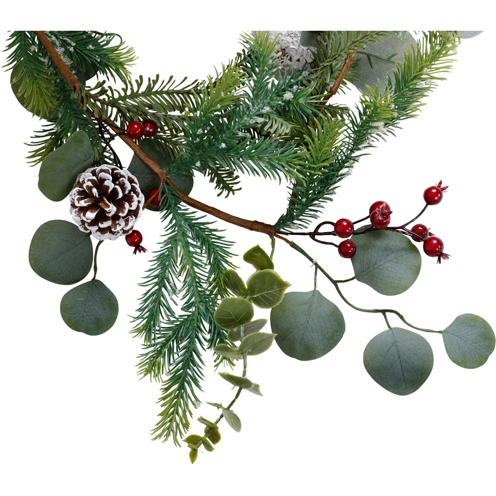 Charles Bentley Green Christmas Garland with Berries and Pinecones 180cm Image 4