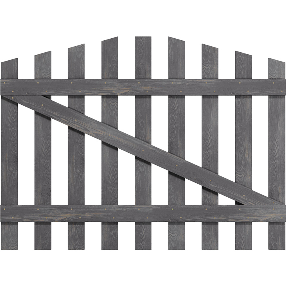 Outdoor Minimalist Grey Wooden Fence Gate, 90 x 120 x 2.5cm Image 4