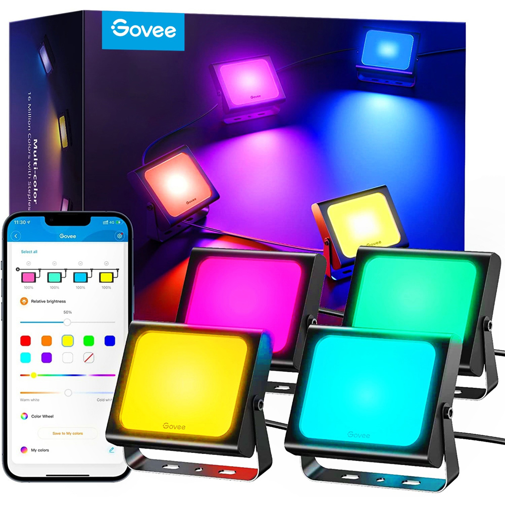 Govee RGBICWW LED Smart Floodlight 4 Pack Image 1