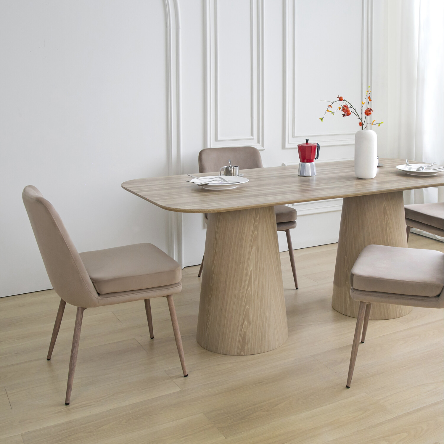 Pair of Elowyn Dining Chairs Taupe Image 3