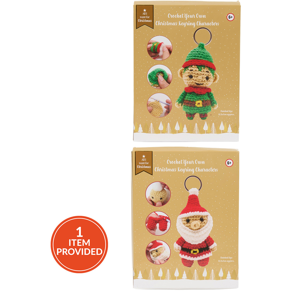 Crochet Your Own Christmas Keyring Characters Kit Image 1