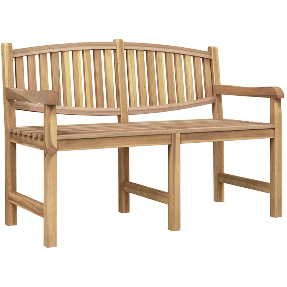 vidaXL 3 Seater Natural Solid Teak Wood Slatted Garden Bench Image 2