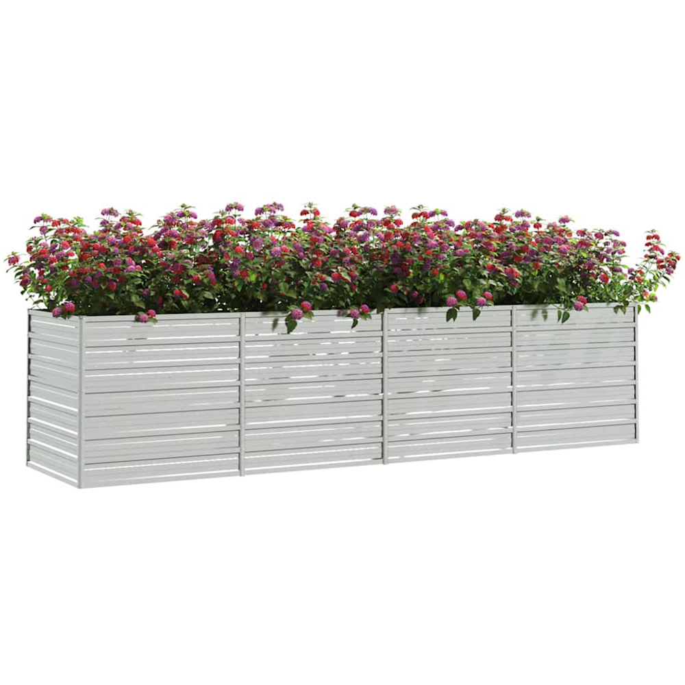 vidaXL Silver Galvanised Steel Raised Garden Bed 77 x 80 x 320cm Image 2