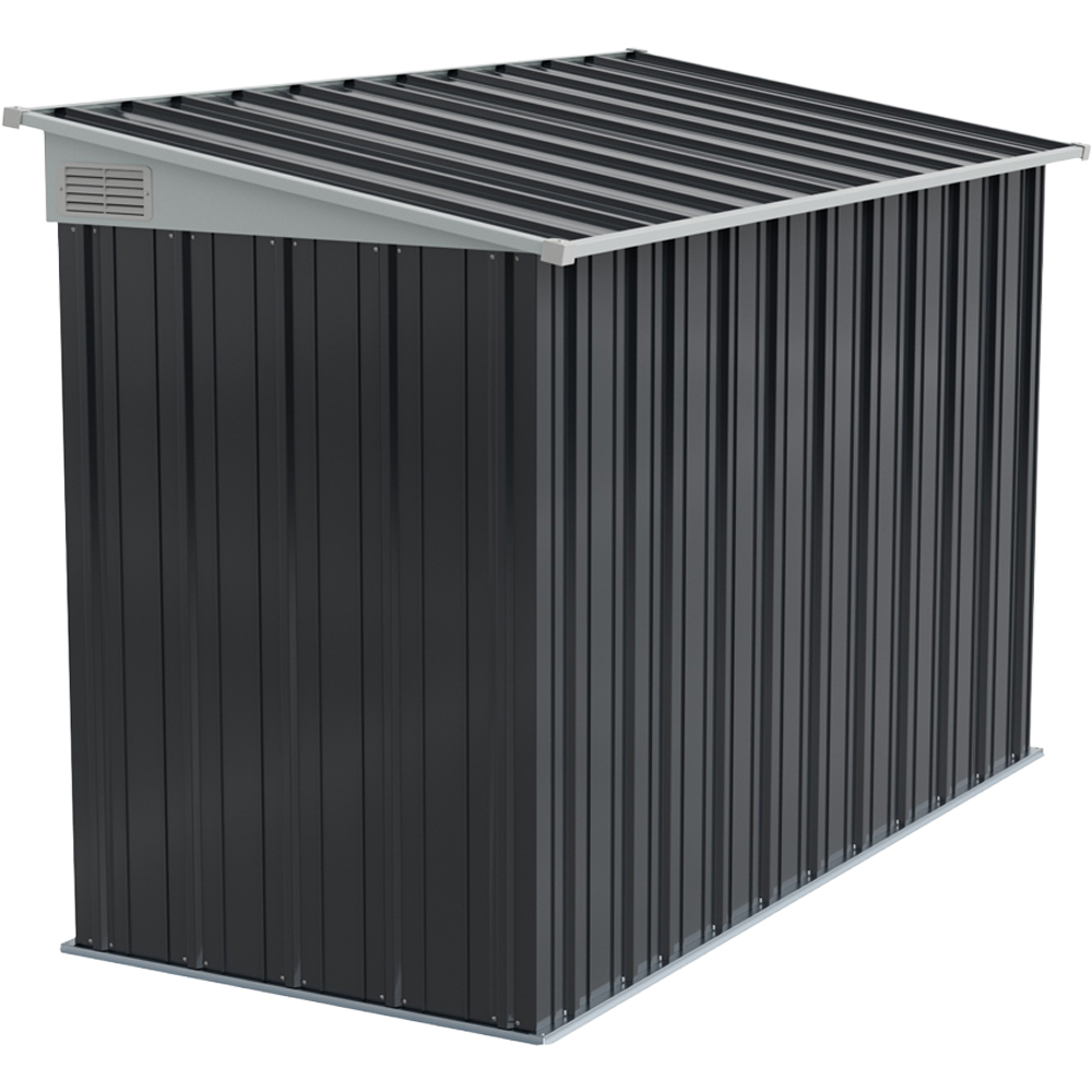 Living and Home 4 x 9ft Charcoal Black and White Metal Pent Storage Shed Image 3