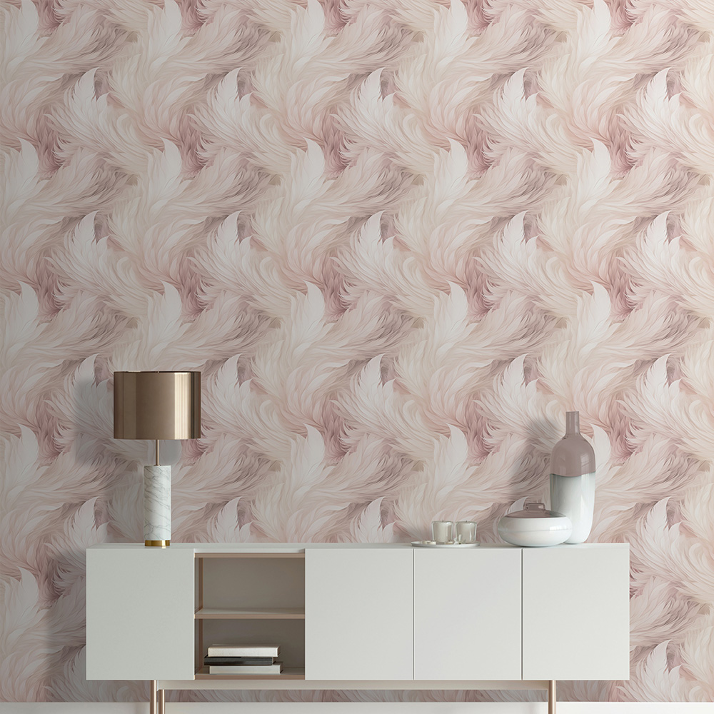 Muriva Plumes Blush Wallpaper Image 3