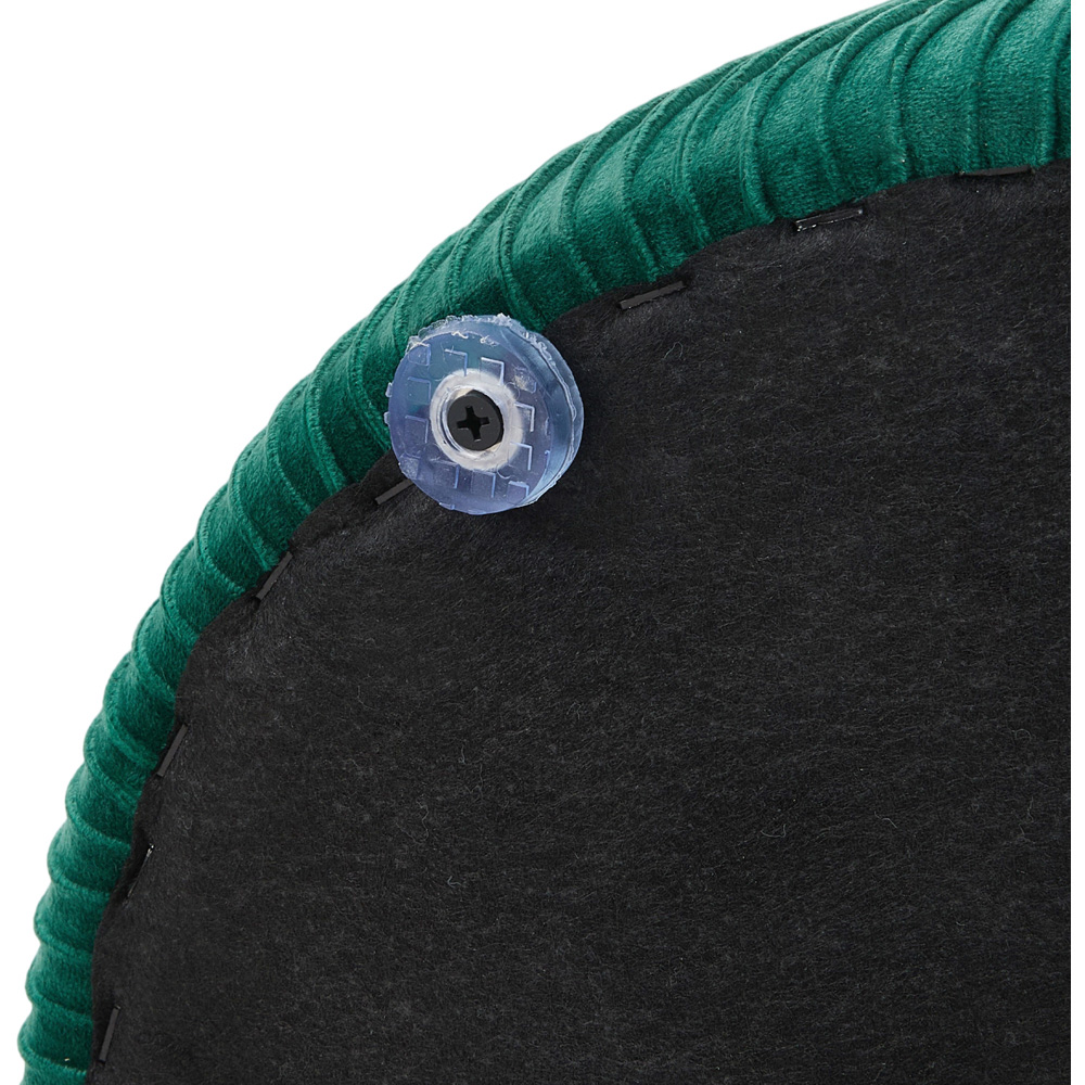 Living and Home Green Plush Round Storage Ottoman with Channel Tufting Image 3
