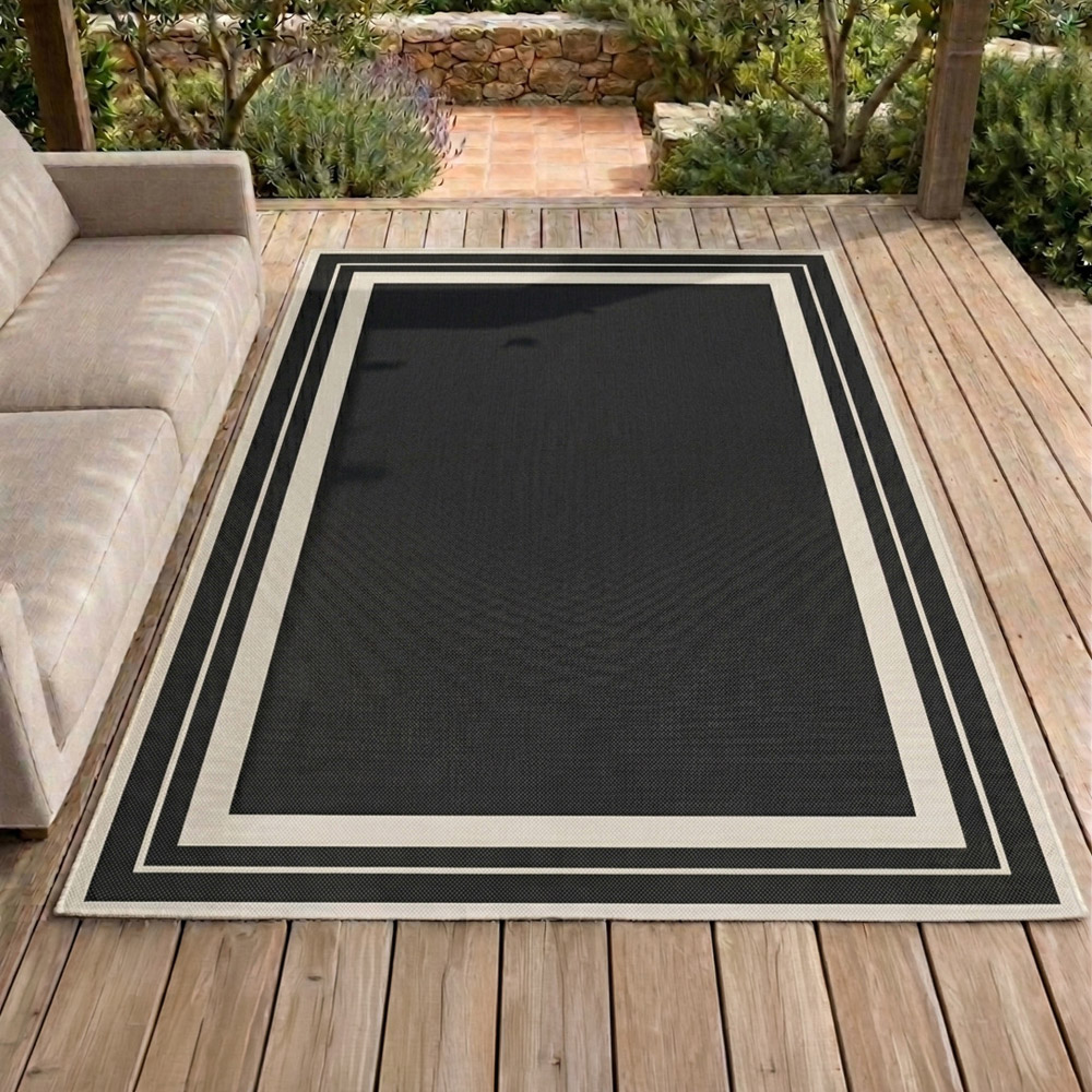 Portland Rugstyle Black Border Rug 80 x 150cm Image 1