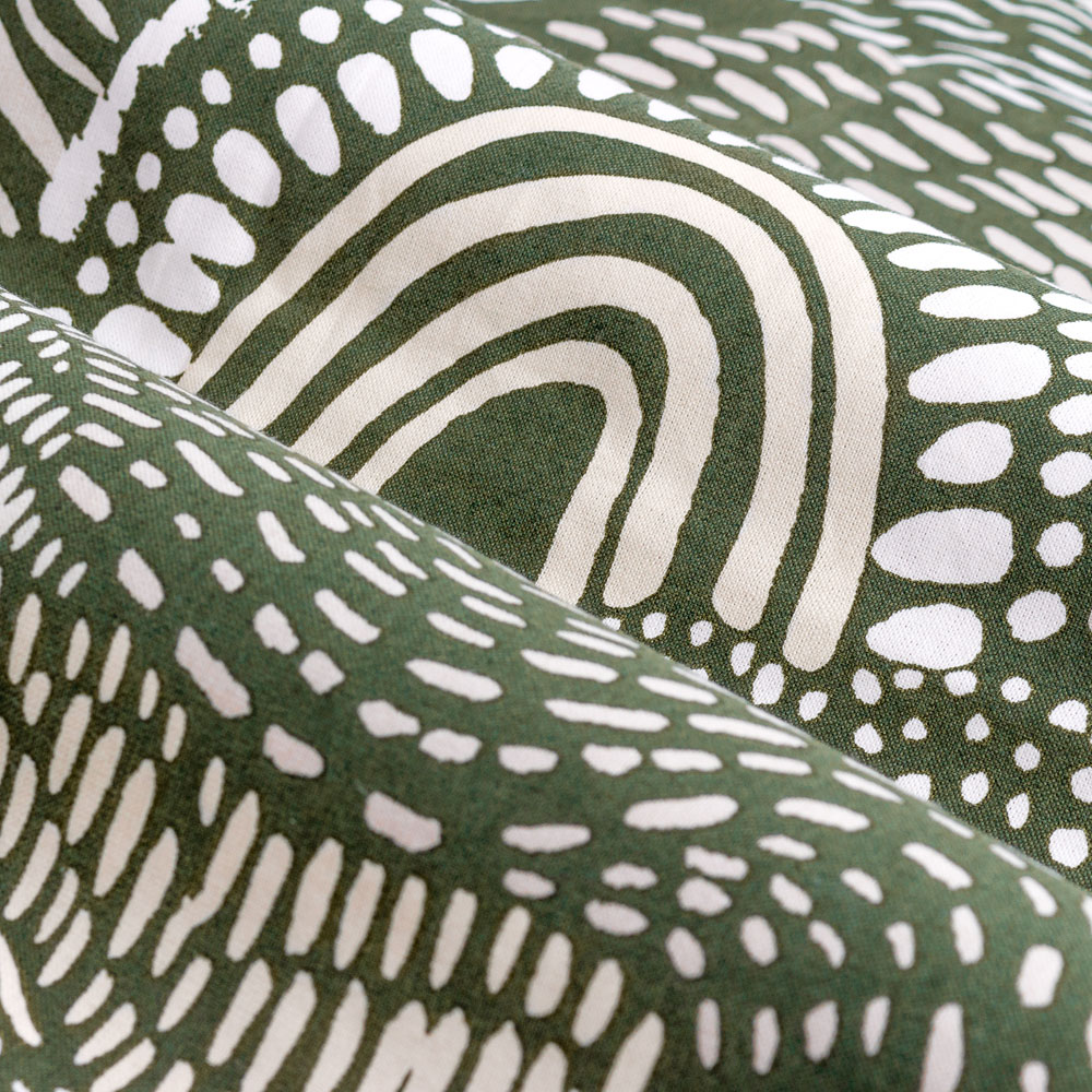 Hoem Nola Olive Abstract Eyelet Curtains 229 x 229cm Image 4