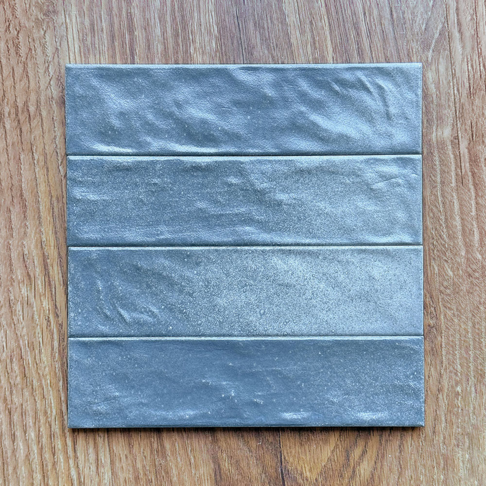 Top Ceramics Matt Blue Satin Pearl Shimmer Bumpy Metro Ceramic Wall Tile 260 x 65mm Image 1