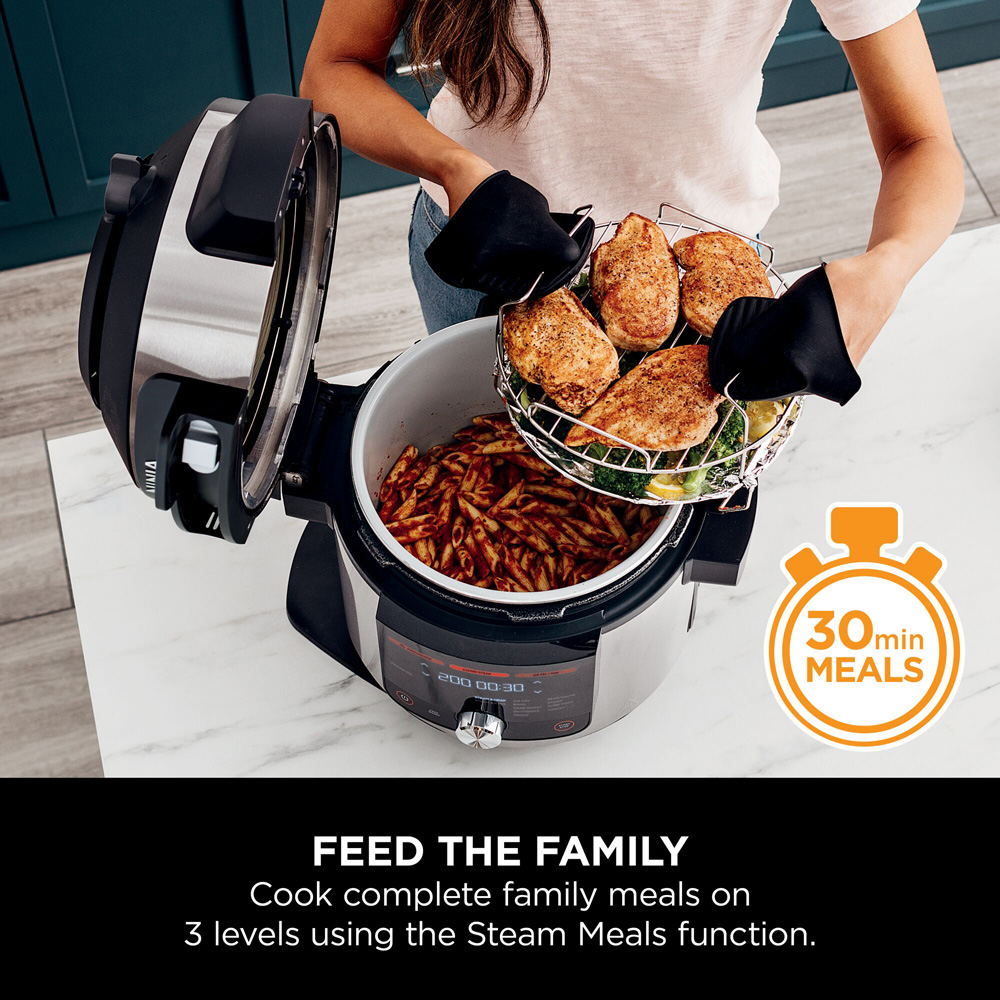 Ninja Foodi MAX OL750UK 15-in-1 Silver and Black SmartLid Multi Cooker with Smart Cook System 7.5L Image 6