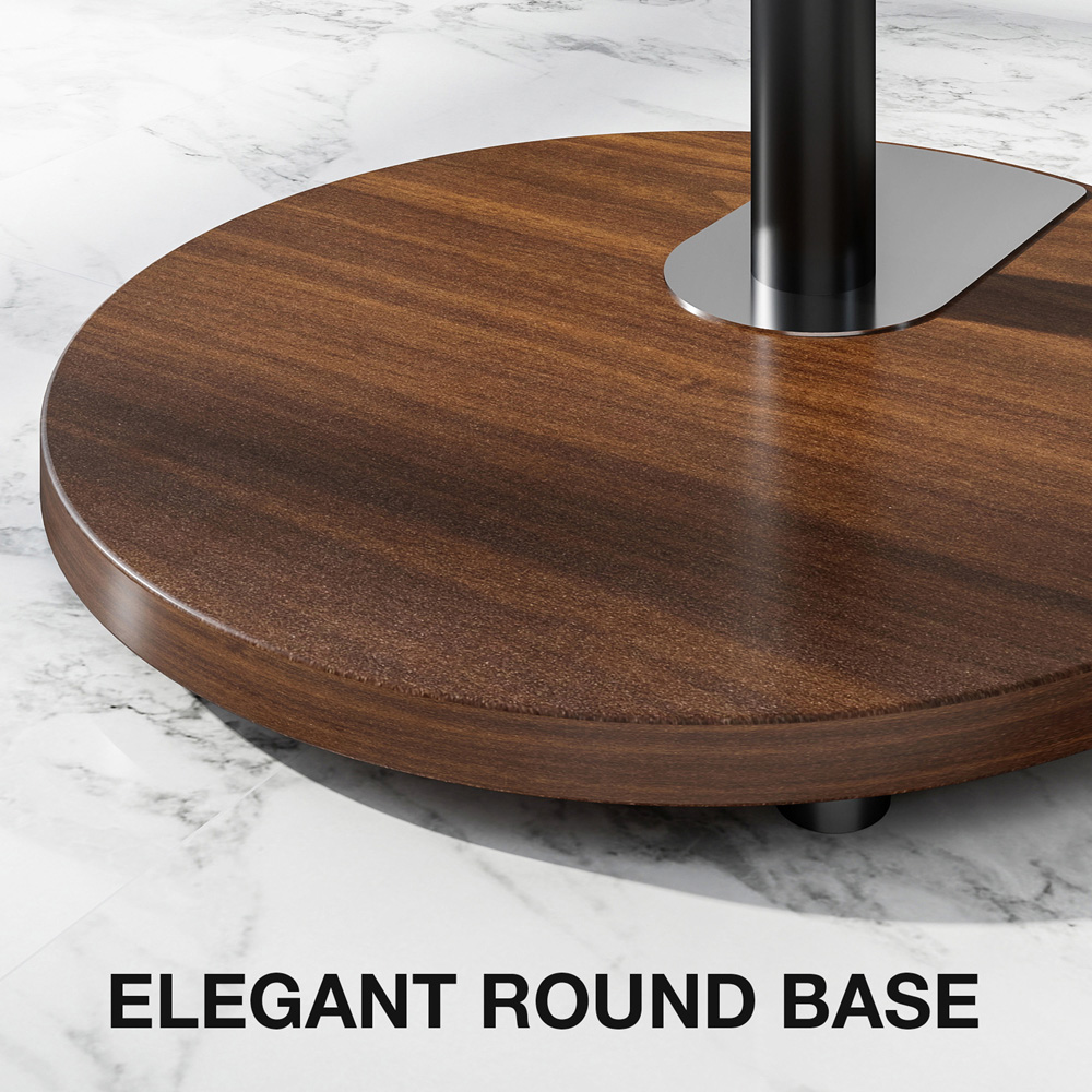 TTAP Black and Circular Walnut Base Floor Pedestal TV Stand Image 7