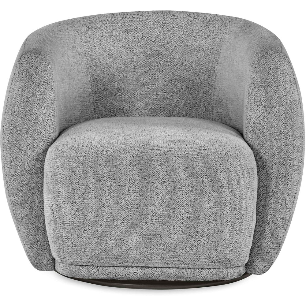 Julian Bowen Bowline Grey Chenille Barrel Design Upholstered Swivel Accent Chair Image 3