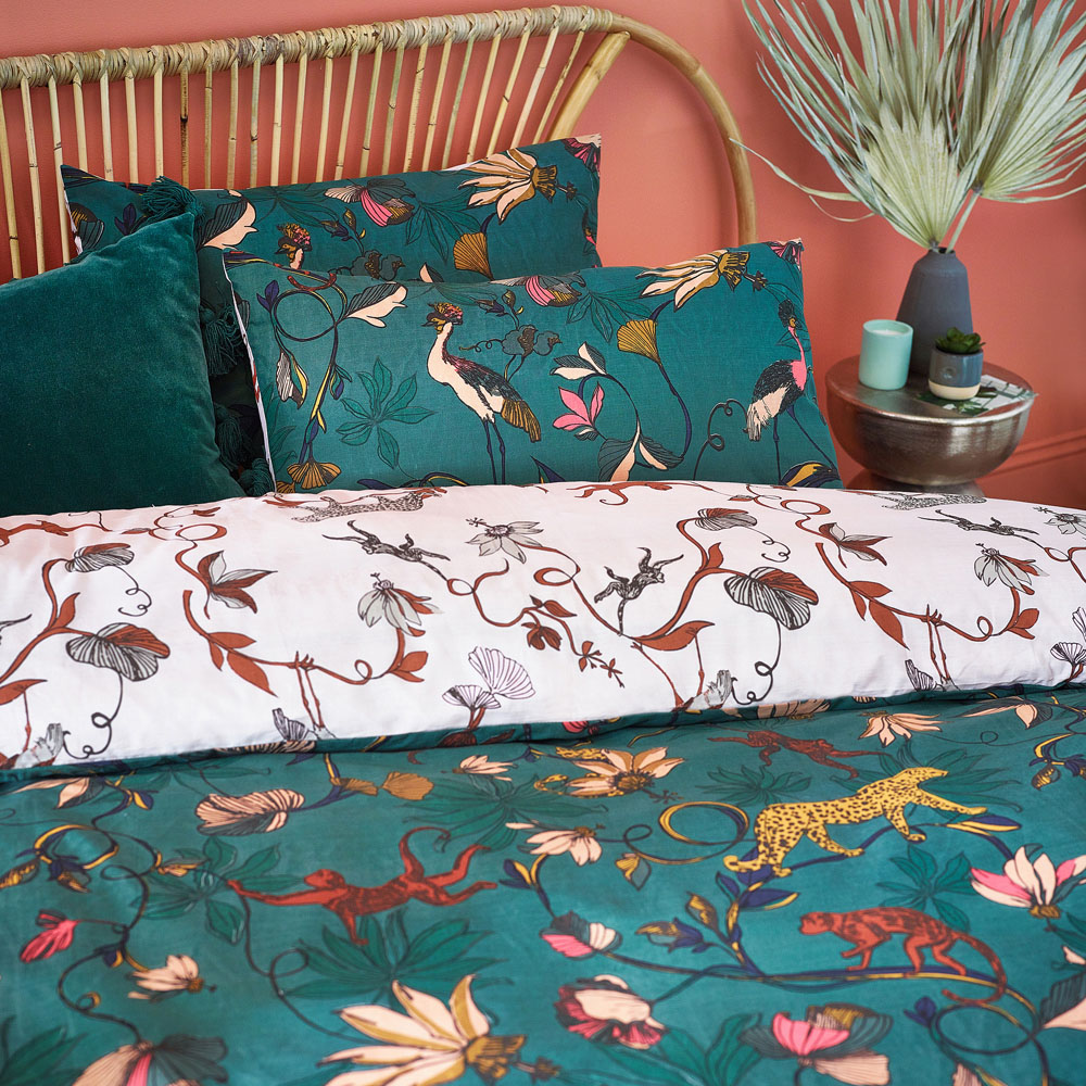 furn. Wildlings Single Green Duvet Set Image 3