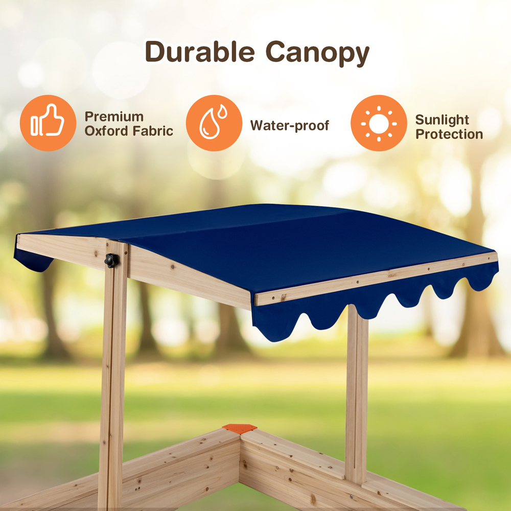 Costway Kids Wooden Sandbox with Protective Corners Image 5